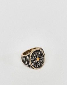 Золотистое кольцо с камнем ASOS - Золотой