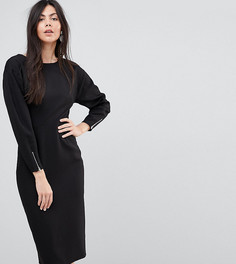 Платье-футляр миди с длинными рукавами ASOS TALL - Черный