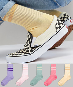 Набор из 5 пар носков пастельных тонов с полосками ASOS DESIGN - Мульти