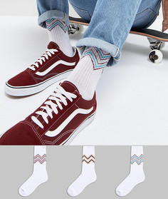 3 пары носков с шевронными полосками ASOS - Белый