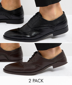 2 пары брогов (черные и коричневые) ASOS - СКИДКА - Мульти