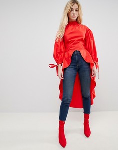 Длинный хлопковый топ ASOS Premium - Красный