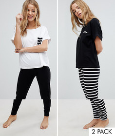 Пижамный комплект из 2 футболок и леггинсов ASOS - Мульти