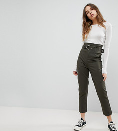 Широкие брюки с завышенной талией и длинным ремнем ASOS STEVIE - Зеленый