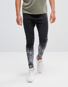 Черные обтягивающие джинсы с заниженным шаговым швом 11 Degrees - Черный