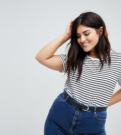 Футболка в полоску с круглым вырезом ASOS CURVE - Мульти