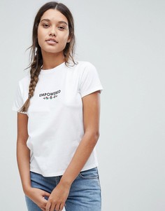 Футболка с принтом розы ASOS - Белый