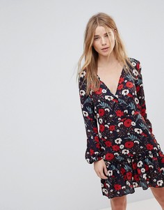 Платье с запахом и цветочным принтом Parisian - Красный