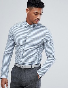 Рубашка скинни в полоску ASOS - Синий