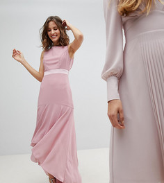 Платье макси с асимметричным подолом TFNC WEDDING - Розовый