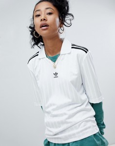 Белая футболка с тремя полосами Adidas Originals adicolor - Белый