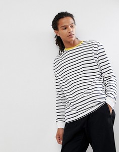 Свободный лонгслив в полоску ASOS DESIGN - Белый