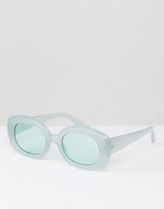 Голубые квадратные солнцезащитные очки в стиле 90-х ASOS - Черный