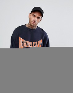 Оверсайз-свитшот с принтом ASOS - Темно-синий