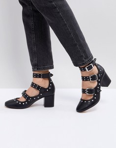 Туфли на среднем каблуке с заклепками ASOS TOUGAN - Черный