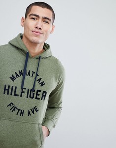 Зеленый свитшот с капюшоном и логотипом Tommy Hilfiger Barney Manhattan - Зеленый