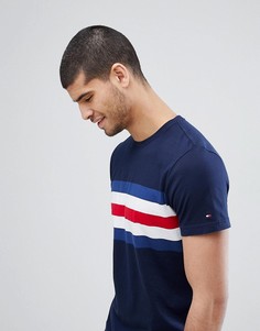 Темно-синяя футболка с полосами на груди Tommy Hilfiger Lars - Синий