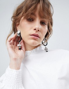 Серьги-подвески с гравировкой ASOS - Серебряный