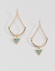 Серьги с треугольными камнями ASOS - Золотой