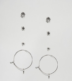 Серебристые серьги-гвоздики и серьги-кольца ASOS - Серебряный