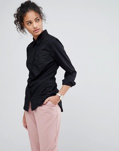 Эластичная хлопковая рубашка ASOS - Черный