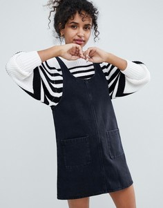 Джинсовое платье-сарафан Monki - Черный
