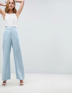 Широкие льняные брюки ASOS Tailored - Синий