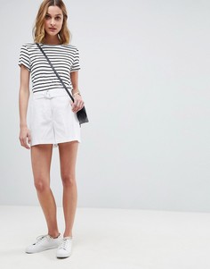 Льняные шорты с D-образным кольцом ASOS Tailored - Белый