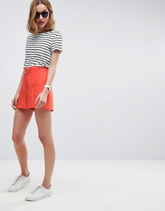 Льняные шорты с D-образным кольцом ASOS Tailored - Оранжевый