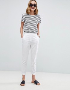 Льняные брюки-сигареты ASOS Tailored - Белый