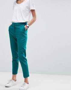 Льняные брюки-сигареты ASOS Tailored - Зеленый