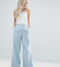 Широкие льняные брюки ASOS PETITE - Синий