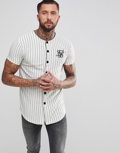 Белая обтягивающая футболка в полоску SikSilk - Белый