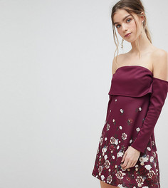 Платье мини с цветочным принтом ASOS PETITE - Мульти