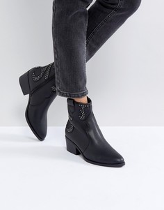 Ботинки с отделочными швами в стиле вестерн New Look - Черный