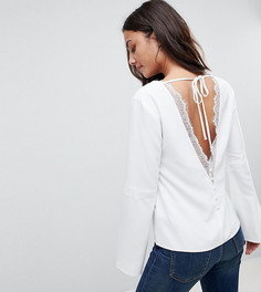 Топ с глубоким вырезом и кружевными вставками ASOS TALL - Кремовый