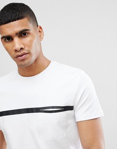 Футболка с полосками и карманом Selected Homme - Белый