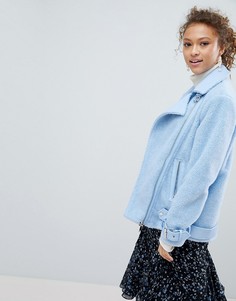 Oversize-куртка из искусственного меха Miss Selfridge - Синий
