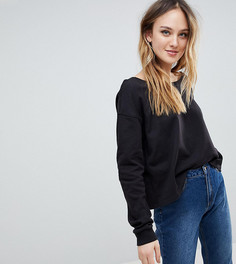Свободный свитшот с открытыми плечами ASOS TALL - Черный