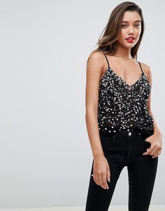 Топ с пайетками ASOS - Черный