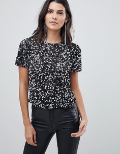 Футболка с пайетками ASOS - Черный