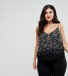 Топ с пайетками ASOS CURVE - Черный