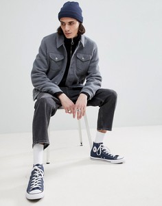Серая флисовая куртка ASOS - Серый