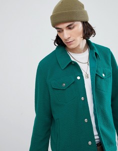 Сине-зеленая флисовая куртка ASOS - Зеленый