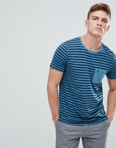 Синяя футболка в полоску с карманом Abercrombie &amp; Fitch - Синий