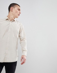 Светло-бежевая узкая поплиновая рубашка BOSS - Светло-бежевый