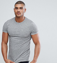 Футболка из фактурного трикотажа с отворотами на рукавах ASOS TALL - Серый