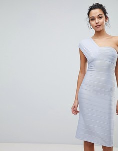 Облегающее платье миди на одно плечо ASOS - Синий