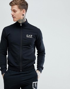 Черный свитшот на молнии с логотипом EA7 - Черный