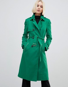 Двубортный тренч River Island - Зеленый